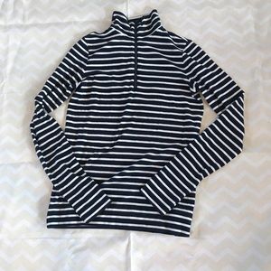 Navy blue and white quarter zip